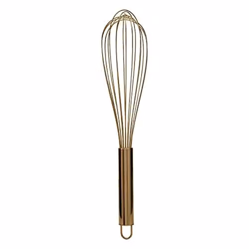 Orsina Gold Stainless Steel Kitchen Whisk with Hanging Loop