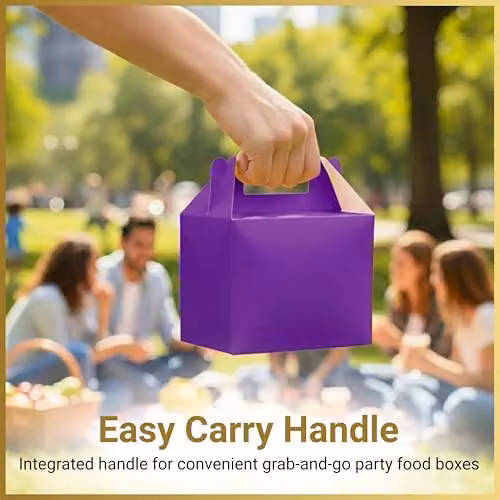 SHATCHI 30-Piece Purple Cardboard Party Food Lunch Boxes, W/D/H: 14 x 12 x 10 cm – 6