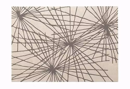 Esselle Home Aura Starburst Wool Rug in Natural and Charcoal, W: 160 cm, D: 230 cm