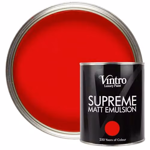 Vintro Luxury Matt Emulsion Red Multi Surface Paint for Walls, Ceilings, Wood and Metal, 1 l