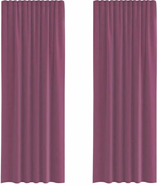 Berkfield Home Purple Voile Fabric Curtains with Rod Pockets, 2 Pack – 1