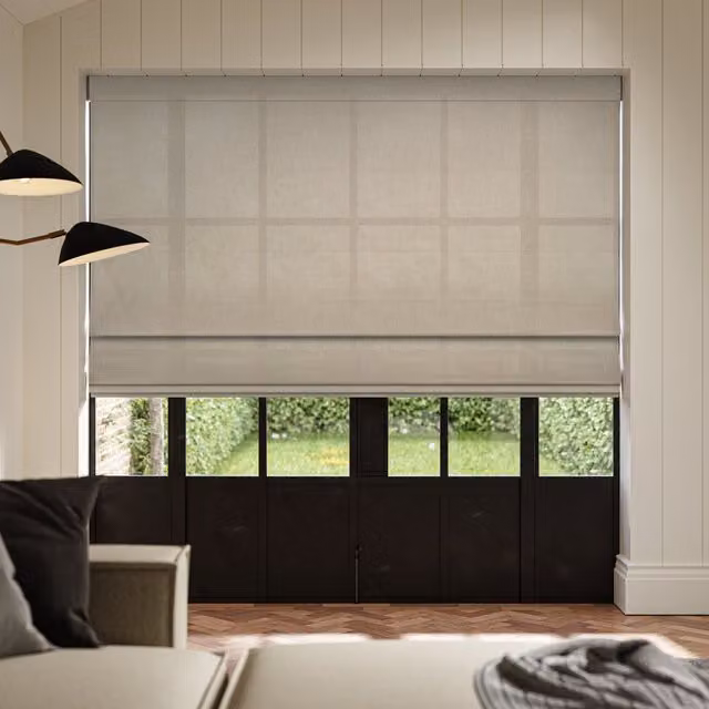 Ante Decor Celest No Joins Sheer Made To Measure Roman Blind in Taupe/Beige