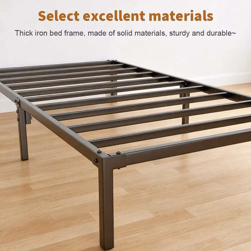 KORVIXA Black Metal Single Bed Frame, W/D/H: 90 x 190 cm – 5
