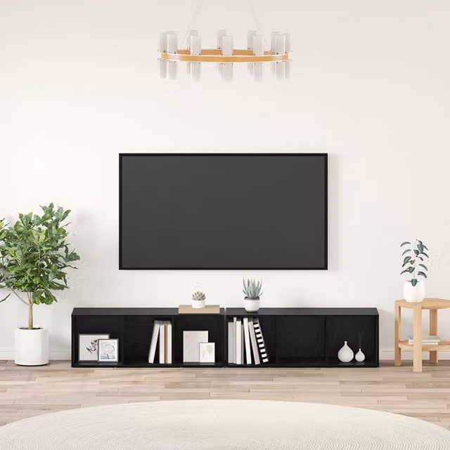 Berkfield Home 2-Piece Black Oak Engineered Wood Cube Shelving Unit – 1