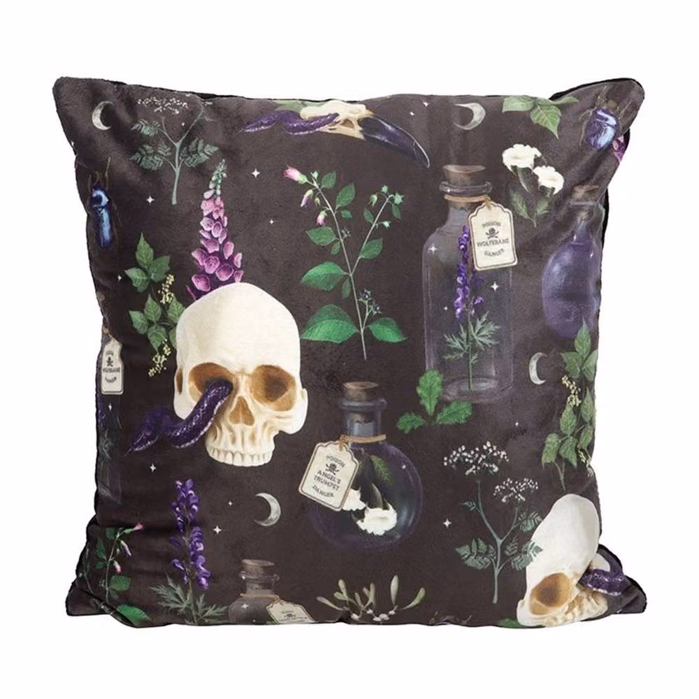 Uniqueful Venom & Vines Print Square Cushion, Multicolour, W/D/H: 35 x 35 x 1 cm – 3