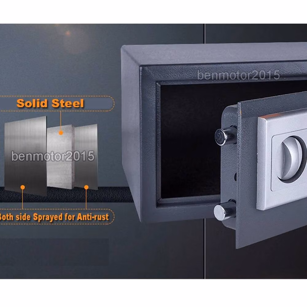 KORVIXA Electronic Home Mini Safe Box in Grey, H x W x D: 9 x 9 x 9 cm – 1