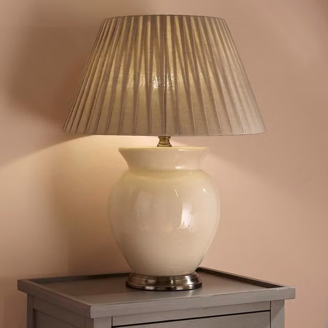 Pacific Lifestyle Ceramic Table Lamp in Beige and Yellow