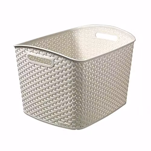 Curver My Style XL Open Weave Basket, 28 Litre, Grey