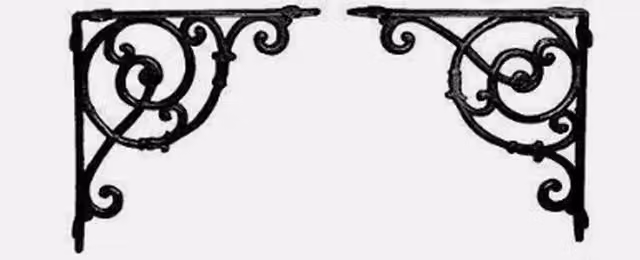 Marco Paul Set of 2 Black Cast Iron Wall Brackets