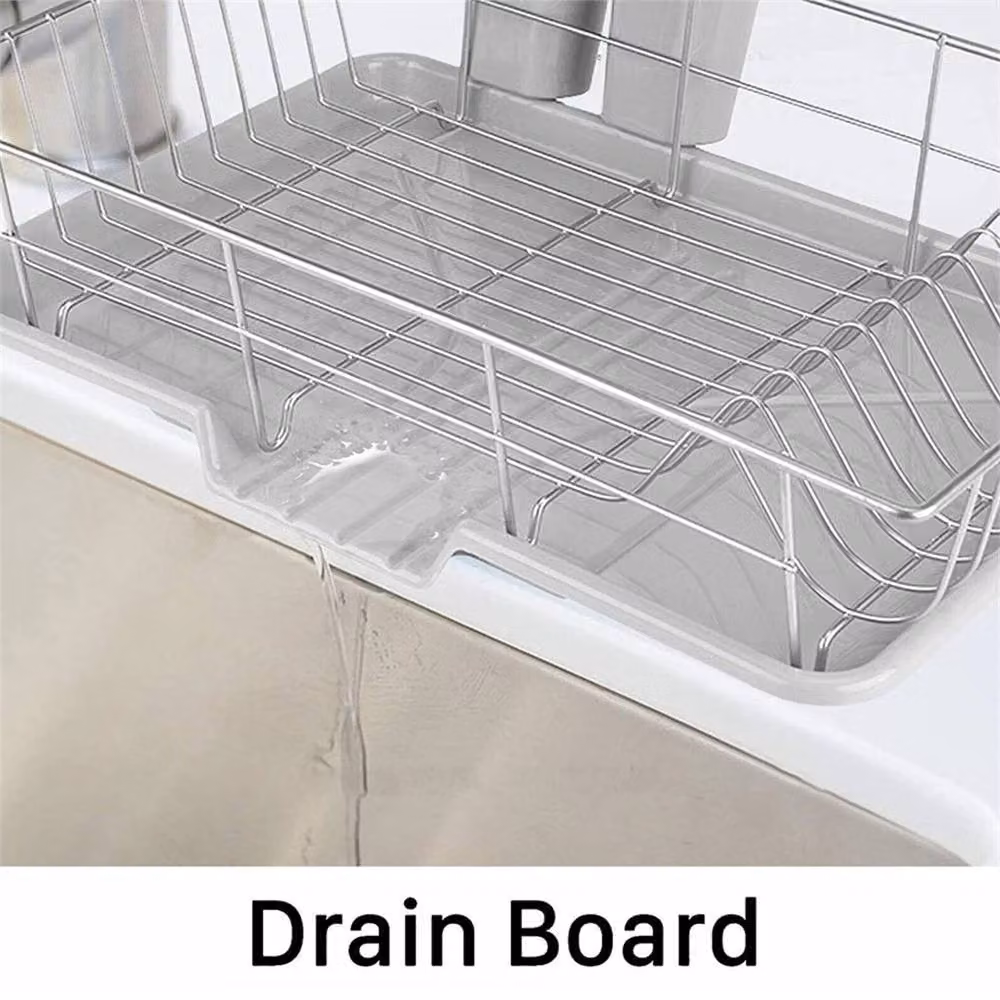 SPETLEK Silver Dish Drying Rack with Drip Tray and Cutlery Holder – 3