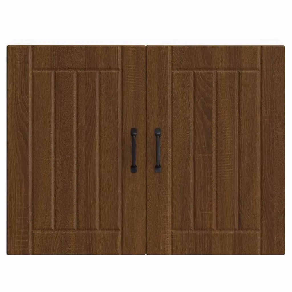 Berkfield Home Lucca Kitchen Wall Cabinet in Brown Oak with Glass Doors – 3