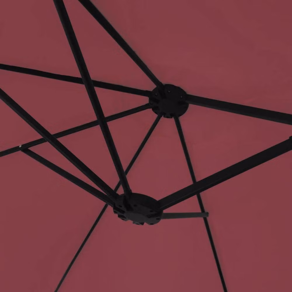 Berkfield Home Double-Head Cantilever Parasol in Bordeaux Red, W: 449 cm, H: 245 cm – 3