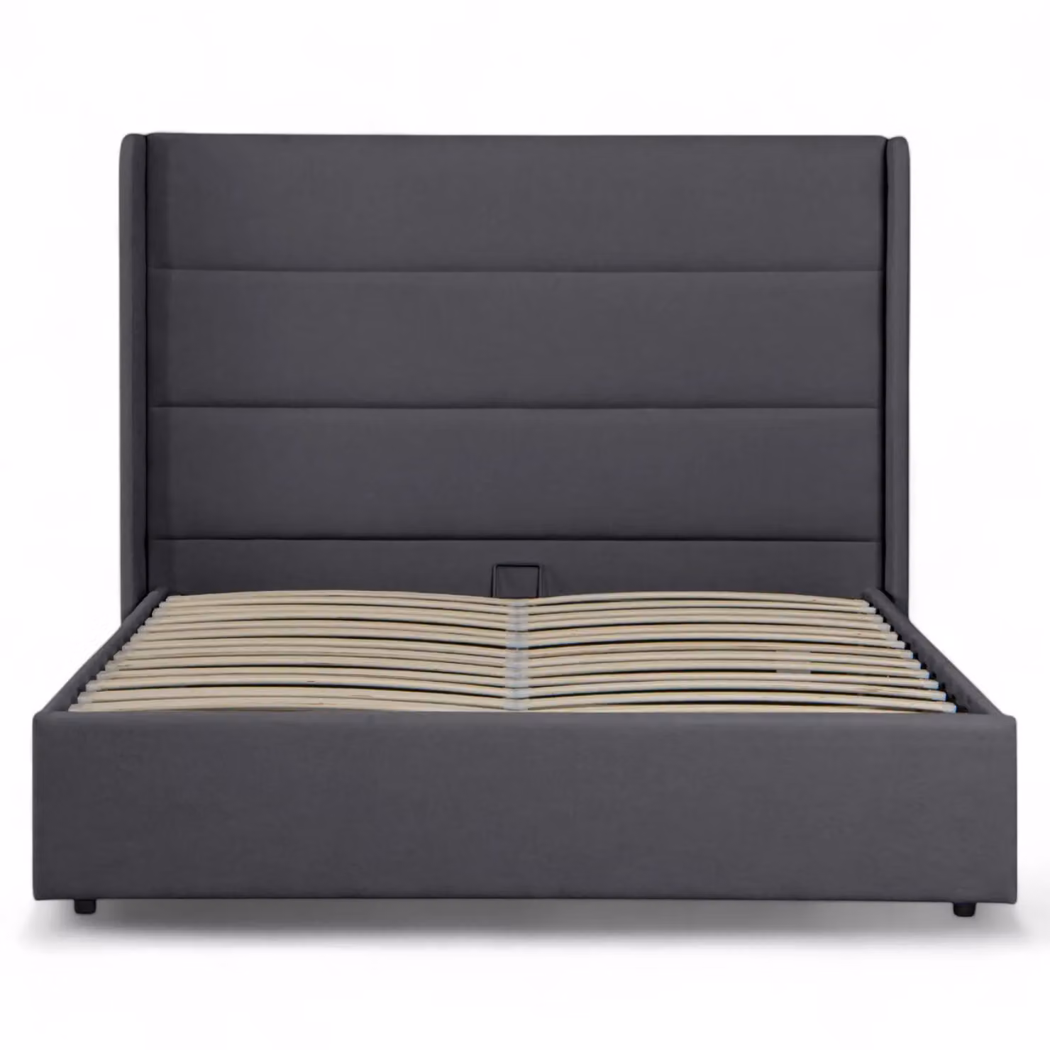OAT Home Wilmslow Winged Headboard Upholstered Ottoman Storage Bed Frame in Anthracite Grey, W/D/H: 180 x 200 x 166 cm – 4
