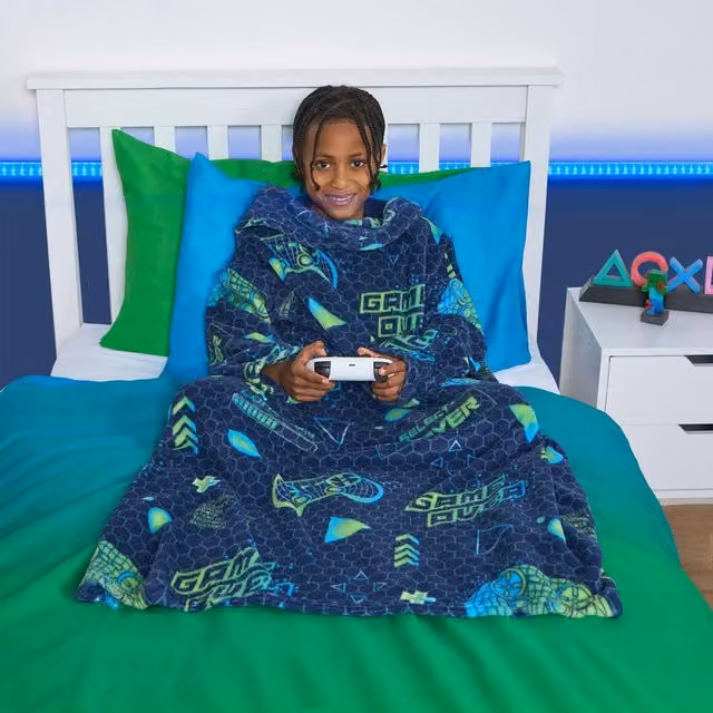 OHS Kids Wearable Fleece Blanket with Sleeves in Pale Green