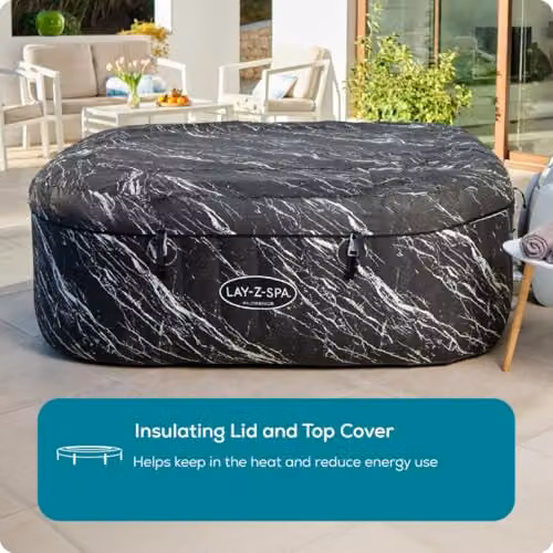 Bestway Lay-Z-Spa Florence Inflatable Square Hot Tub, 4-6 Person, Transparent – 5