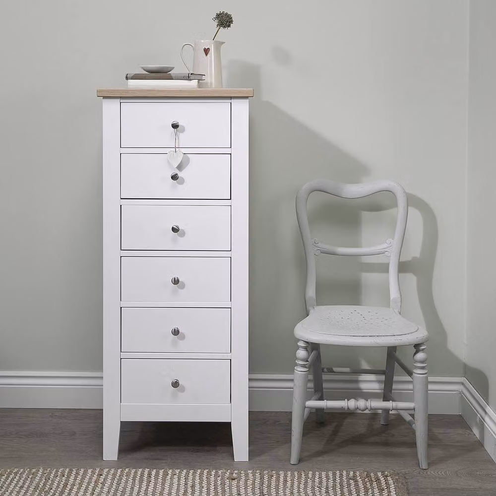 Nöa and Nani Leines 6 Drawer Tall Chest of Drawers in White and Oak – 2