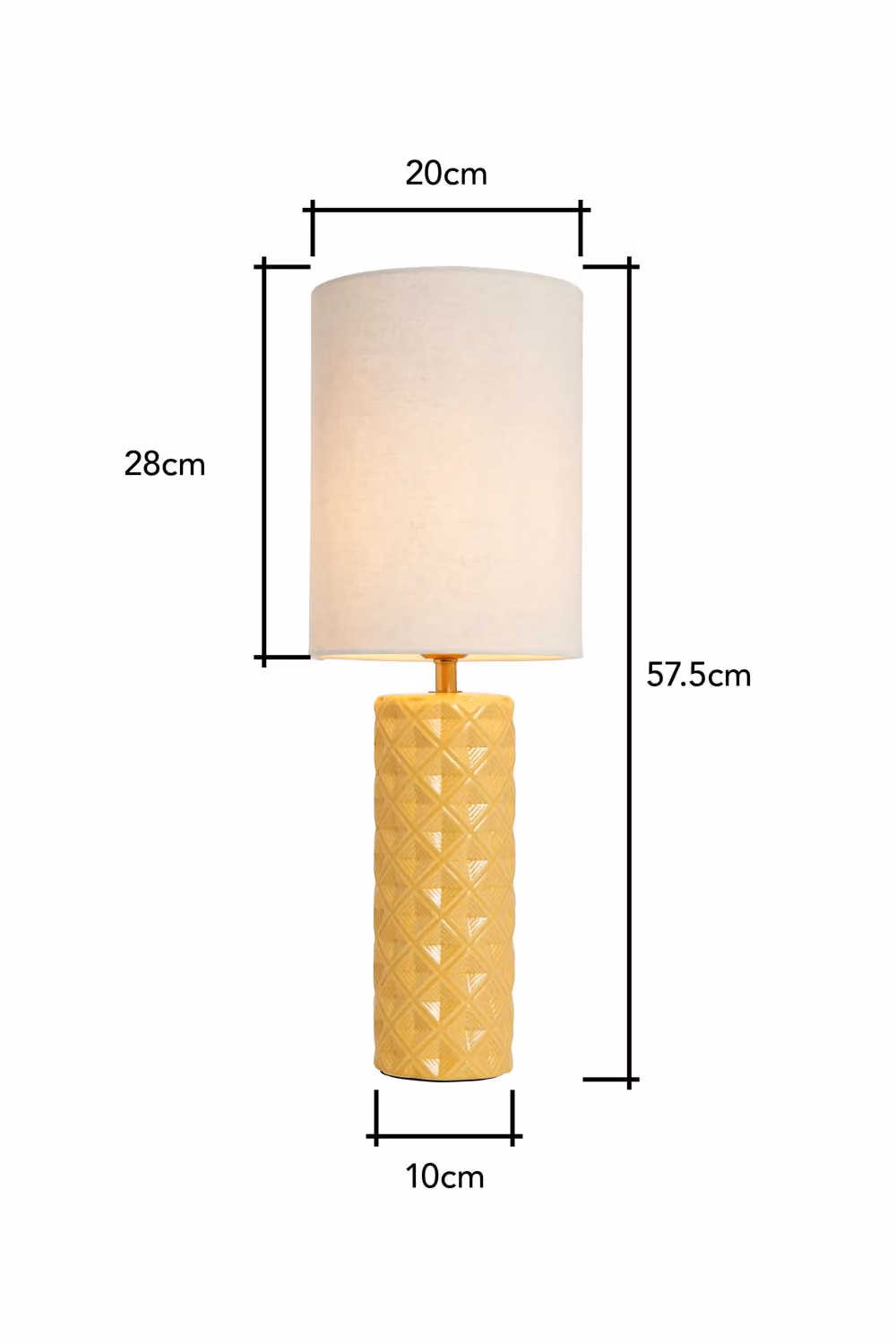 BHS Lighting Halden Tall Yellow Ceramic Table Lamp – 3