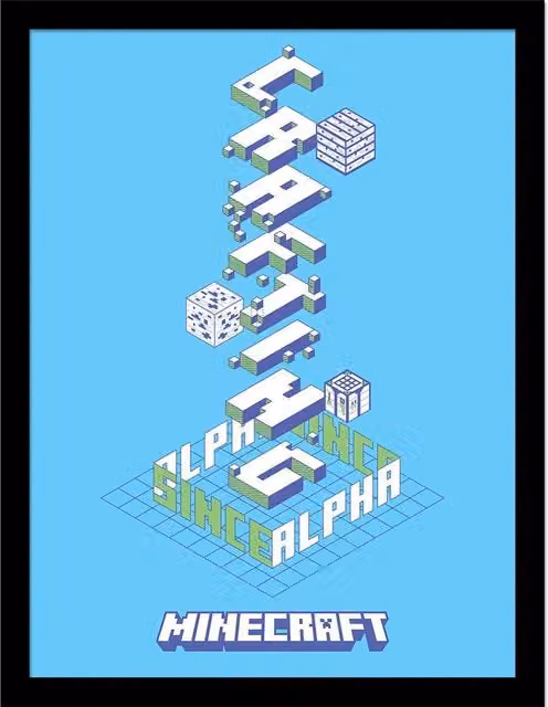 Minecraft Alpha Rectangular Paper Poster in Blue – 1