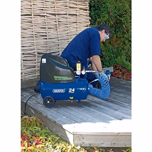 Draper 24978 Oil-Free Air Compressor, 24-Litre, 1.1kW, 230V, Blue – 2