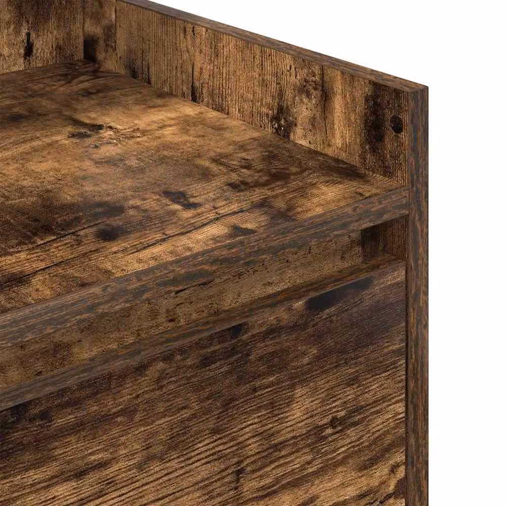 Berkfield Home Durable Bedside Cabinet with 2 Drawers in Smoked Oak Brown, W/D/H: 38 x 34 x 80 cm – 4
