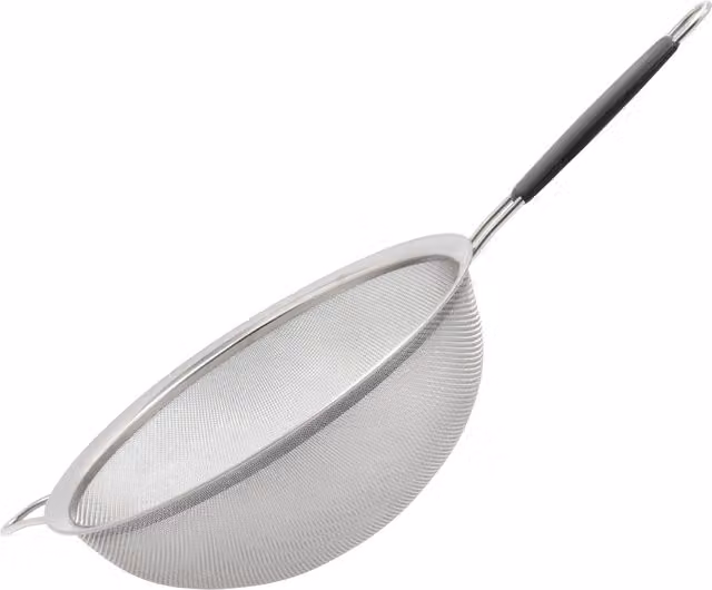 Buckingham Fine Mesh Sieve Strainer in Stainless Steel with Black Handle, 26 cm, Silver and Black