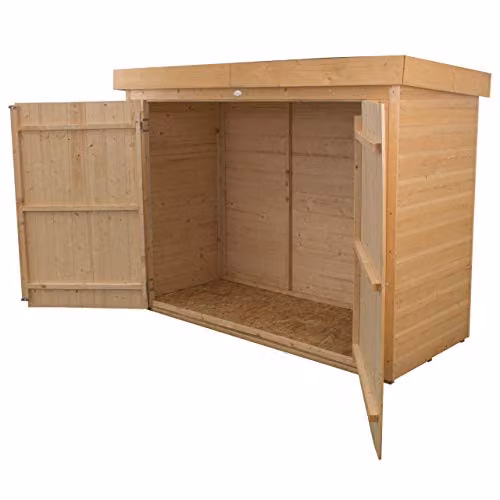 Forest Garden Rustic Brown Wooden Bike Shed Outdoor Storage – 2