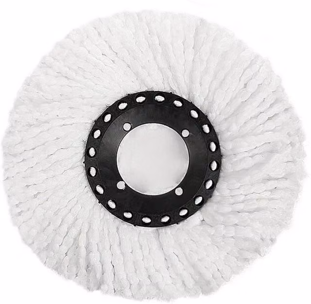 NESTLUNE 2-Piece Replacement Microfibre Mop Head Refills for 360 Degree Mops, White, W/D/H: 15 x 15 x 15 cm