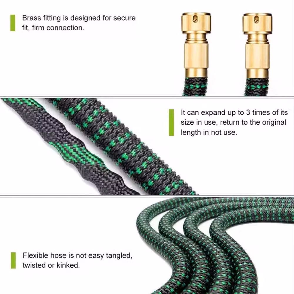 SPETLEK Heavy Duty Expandable Flexible Garden Hose, Black and Green, 1/2 inch – 2