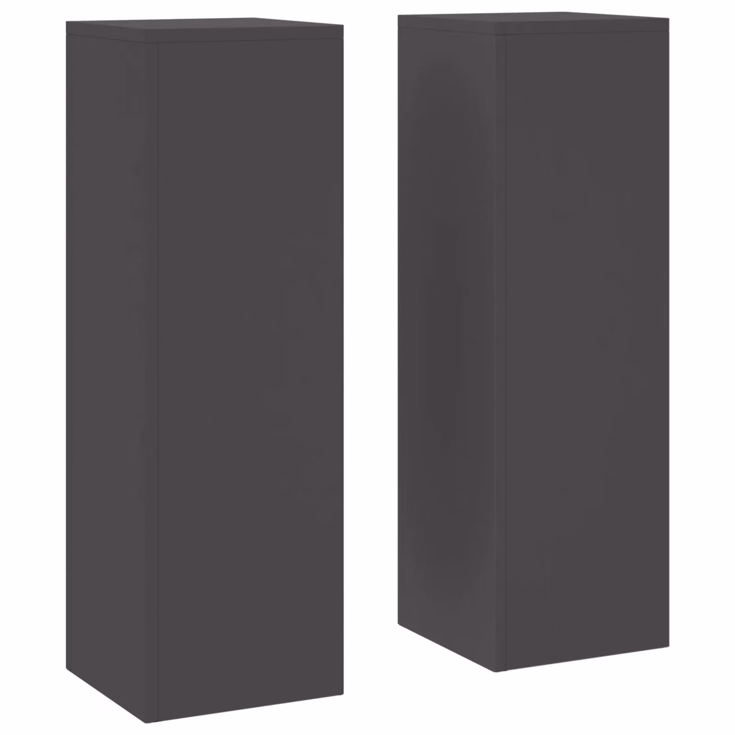 Berkfield Home Modern Outdoor Plant Stand Pillar Set of 2 in Matt Black Steel, W/D/H: 24 x 24 x 75 cm – 2