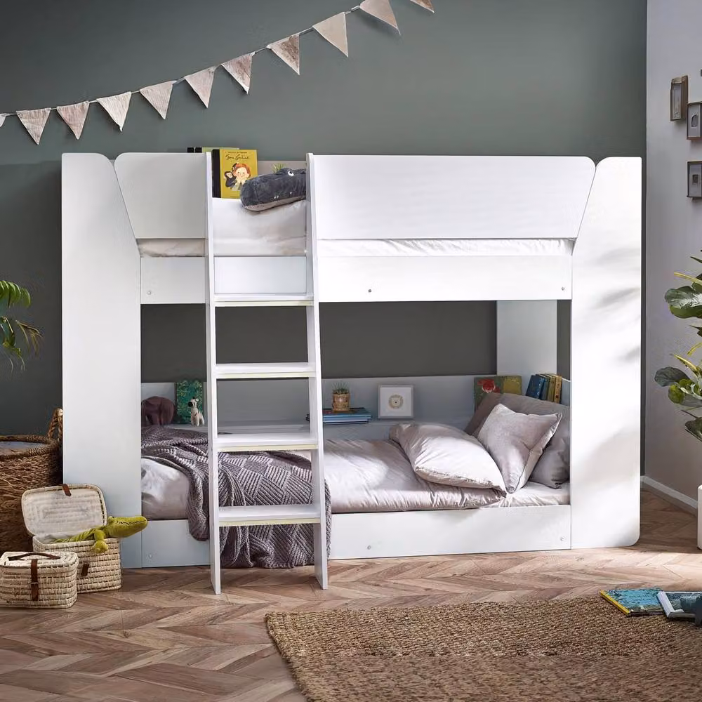 Cheshire Cobaltwood Modern Single Bunk Bed in White, W/D/H: 90 x 200 cm – 2