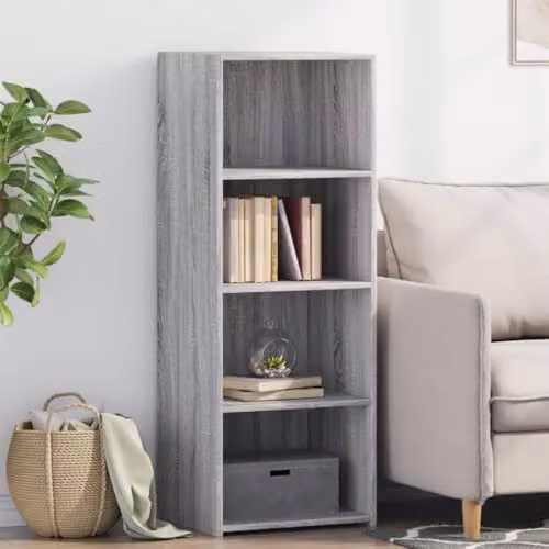 vidaXL Modern Grey Highboard in MDF, W/D/H: 45 x 41 x 124 cm – 2