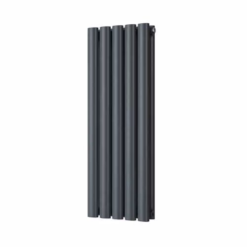 UK Radiators Omeara Anthracite Elliptical Tube Horizontal Designer Radiator, H: 80 cm, W: 29 cm – 2