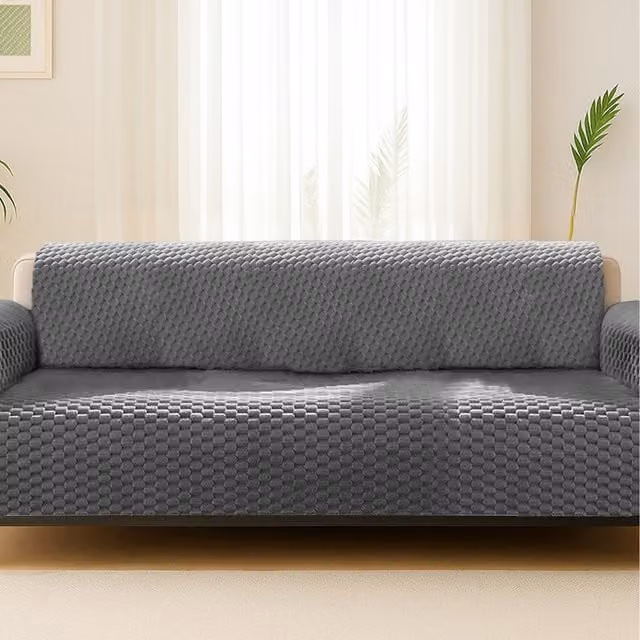 Home Republic Luxury Chunky Popcorn Thermal Sofa Protector, Grey, Width: 172 cm
