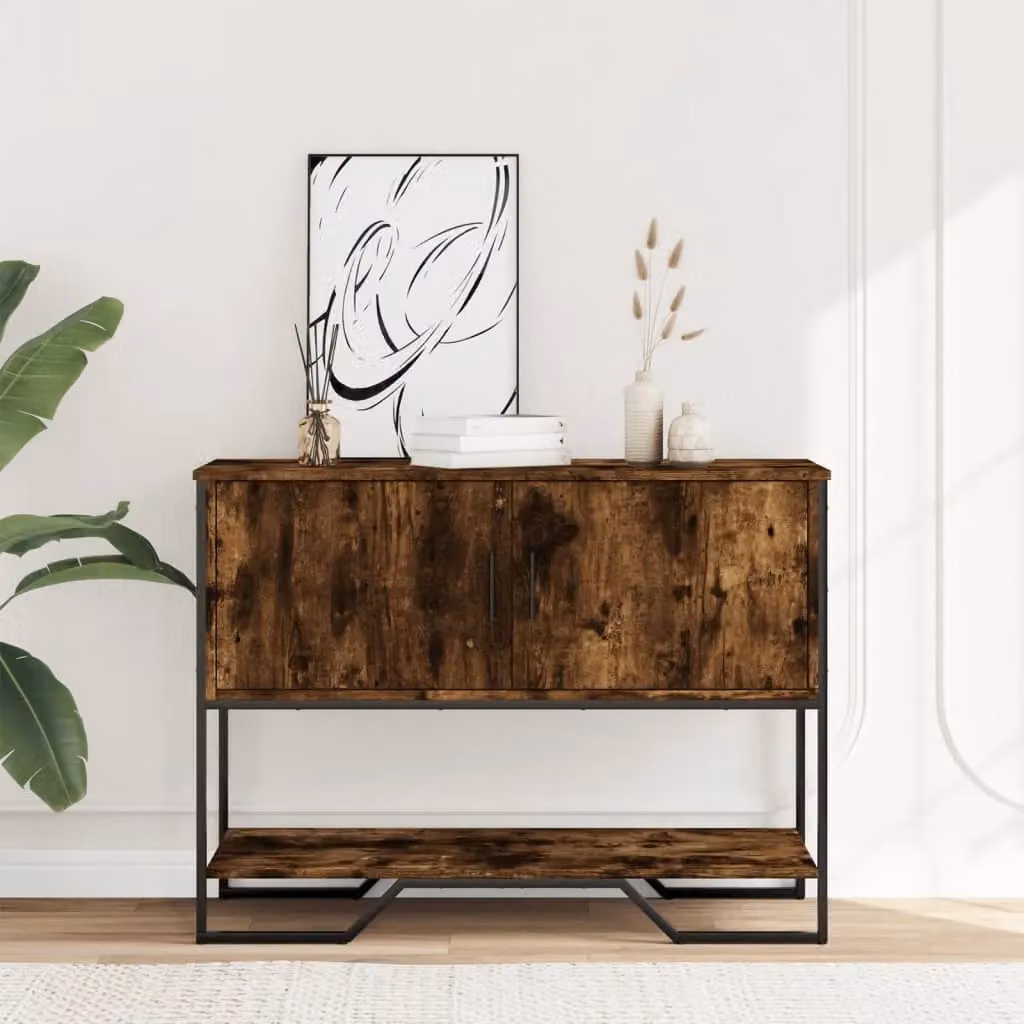 Berkfield Home Smoked Oak Console Table in Brown, W/D/H: 100 x 35 x 74.5 cm – 2