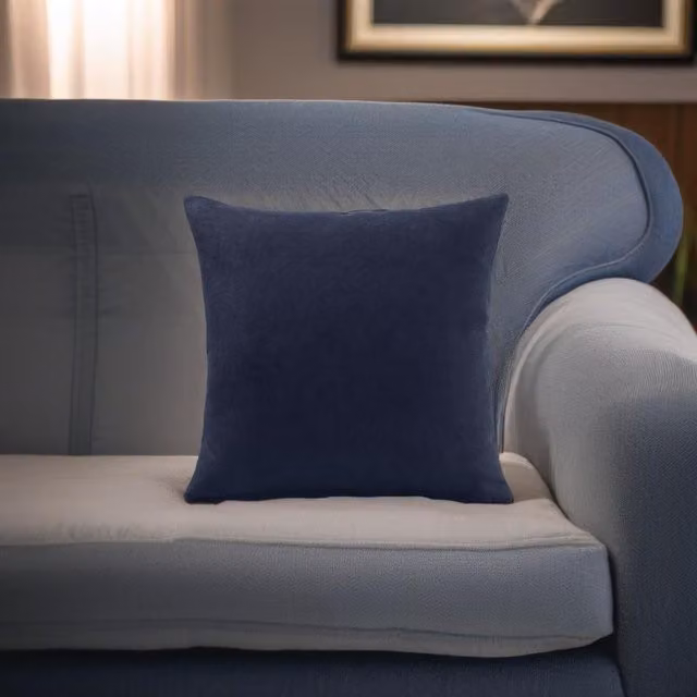 Alan Symonds Blue Velvet Chenille Square Cushion W/D/H: 45 x 45 x 45 cm – 2