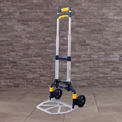 Charles Bentley Bulldozer Foldable Aluminium Hand Truck Trolley in Silver, 70kg Load Capacity, H 98.5 x W 41 cm – 1