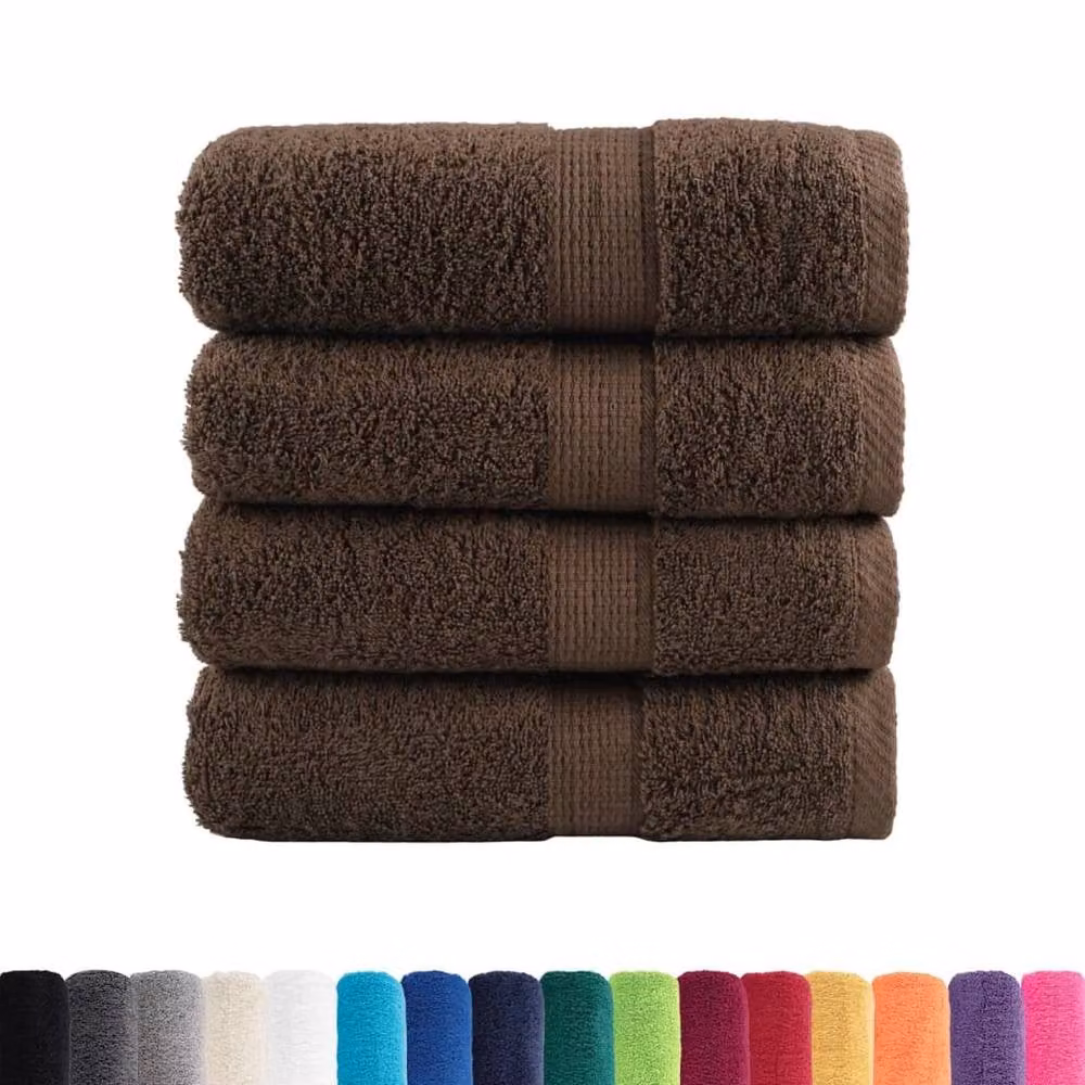Berkfield Home SOLUND Premium Cotton Terry Soap Towels, Brown, 4 Pack, W/D/H: 30 x 30 cm, 600gsm – 3