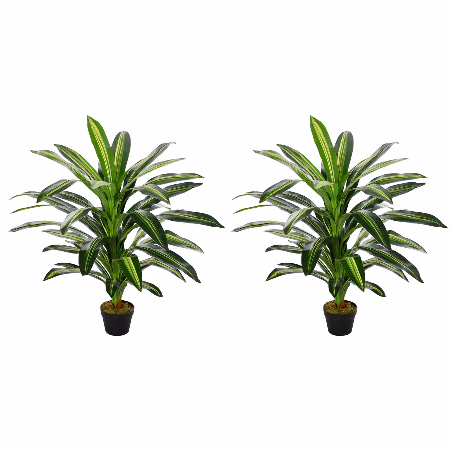 OUTSUNNY Artificial Dracaena Plant in Green, Height: 110 cm – 2