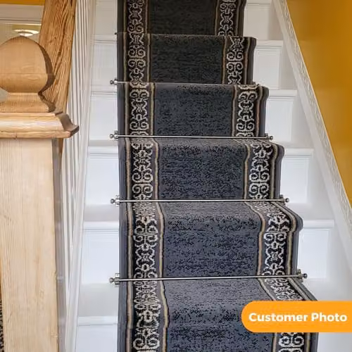runrug Tribal Ethnic Stair Runner in Grey, W: 70 cm x L: 720 cm – 5