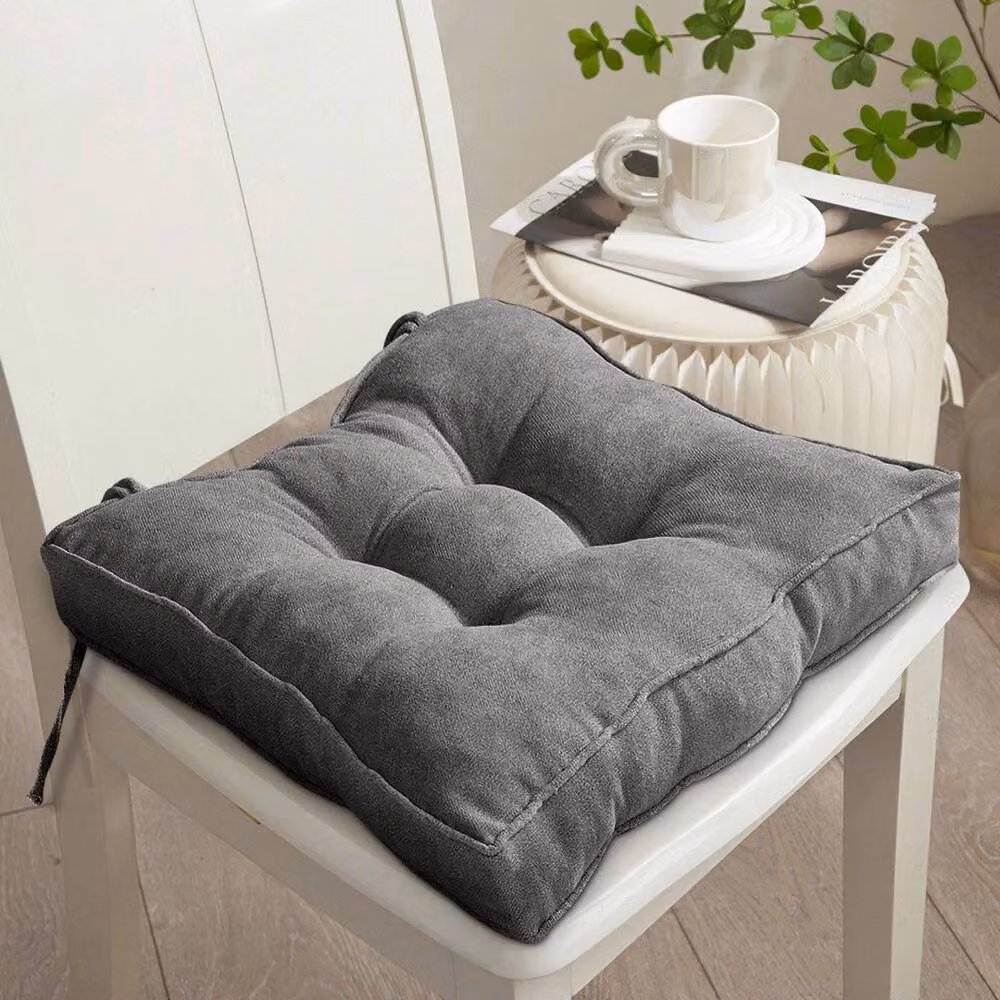 Kelvenix Grey Tie On Pillow Seat Pad for Dining Room or Garden, W: 100 cm, D: 190 cm, H: 10 cm – 2