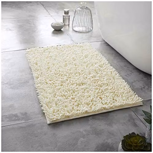 Gaveno Cavailia Non-Slip Chenille Bath Mat, Beige, W: 75 cm, D: 50 cm, H: 0.5 cm – 2