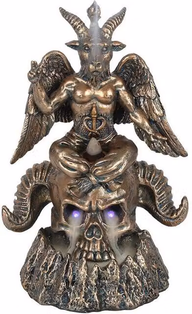 KDMD Gold Baphomet LED Backflow Incense Burner – 1