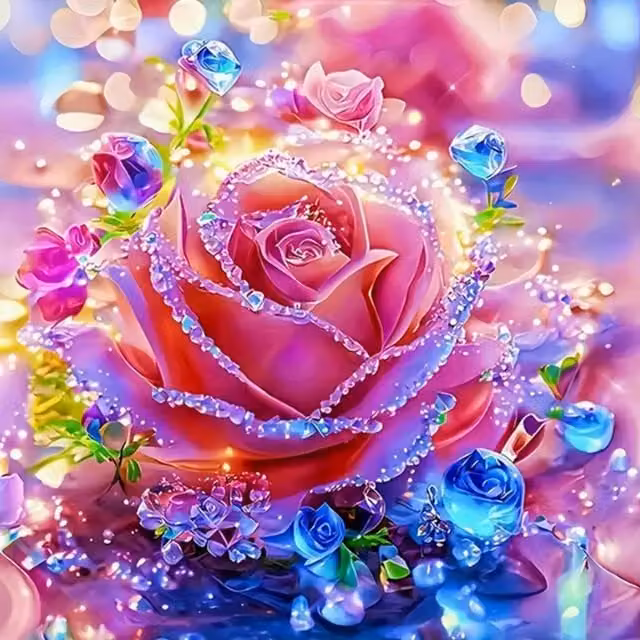 Syntego Crystal Rose Diamond Painting Kit - Pink