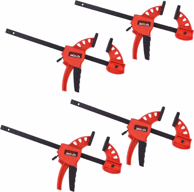 Lumberjack Mini Fast Clamps One Handed Quick Grip Clamp Set, Red