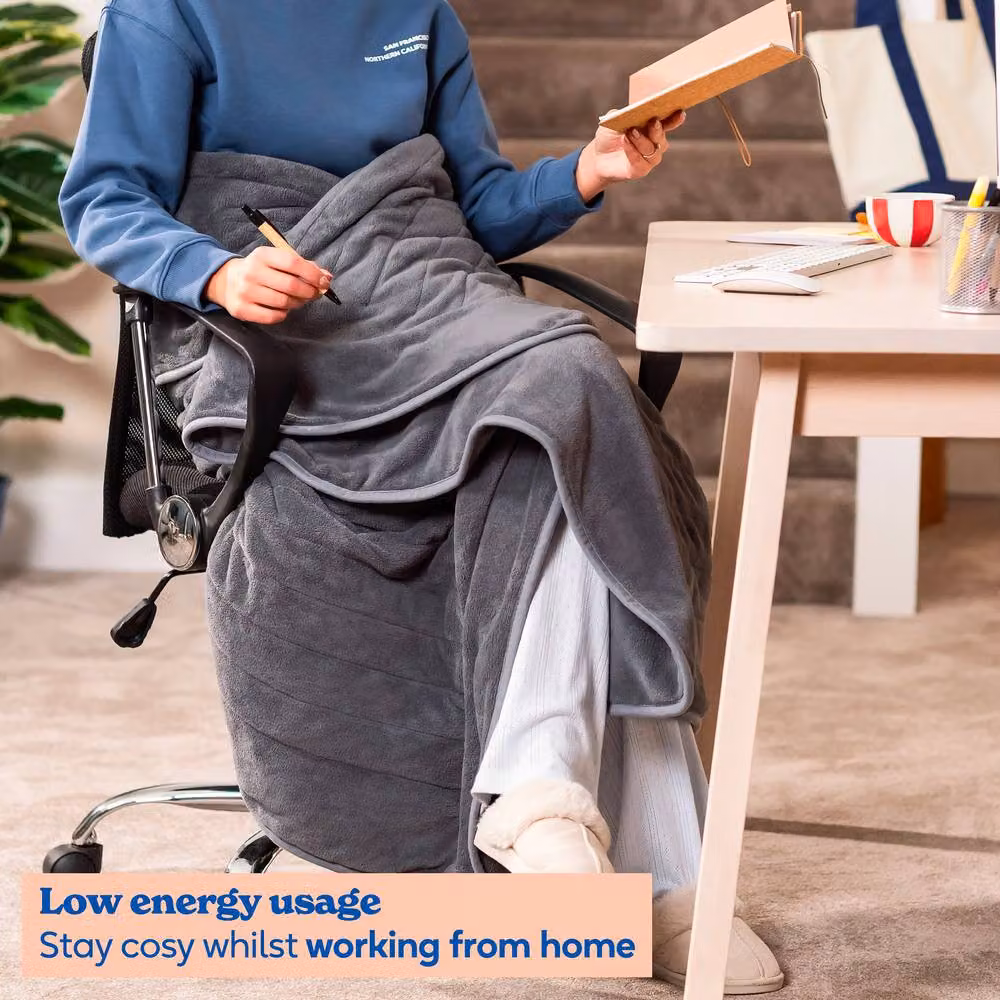 Russell Hobbs Grey Microfleece Electric Heated Throw RHHT1004, W: 180 cm, D: 130 cm – 5