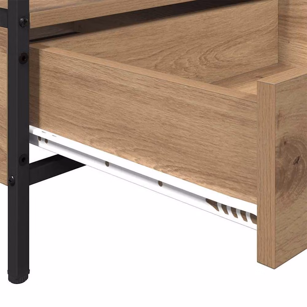 Berkfield Home Modern Rectangular Coffee Table in Artisan Oak Brown, W/D/H: 100 x 51 x 45 cm – 6