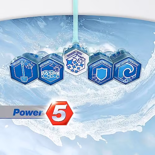 Domestos Power 5 Ocean Toilet Rim Blocks, Blue, 5 x 55 g – 4