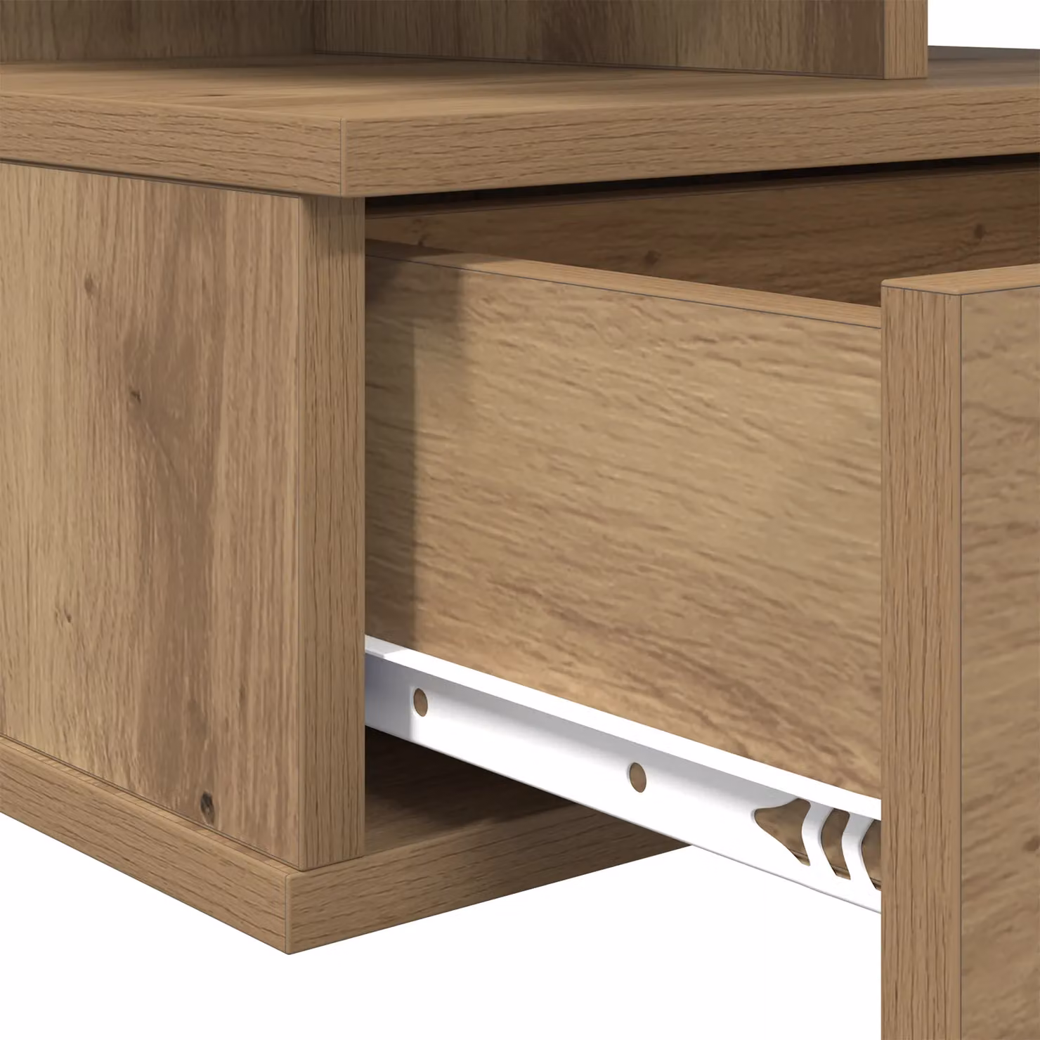 Berkfield Home Artisan Oak Floating Nightstand in Beige, W: 40 cm, D: 31 cm, H: 27 cm – 5
