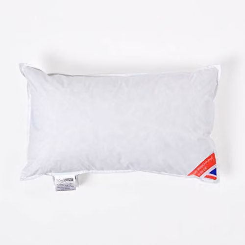 Homescapes Duck Down and Feather Cushion Pad Insert, White, W/D/H: 50 x 30 x 3 cm