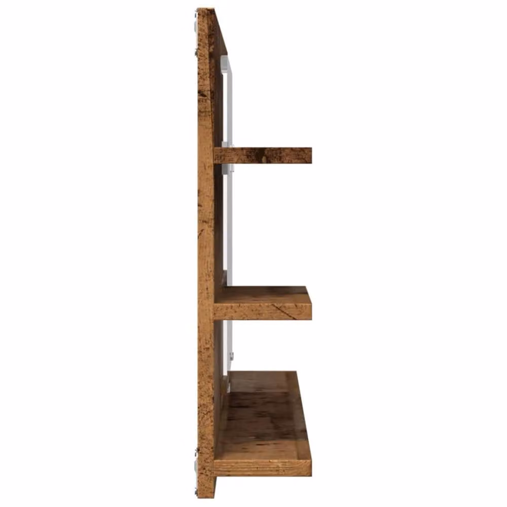 Berkfield Home Durable Bathroom Mirror Cabinet in Brown Old Wood, W/D/H: 90 x 11 x 45 cm – 3